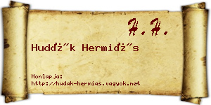 Hudák Hermiás névjegykártya